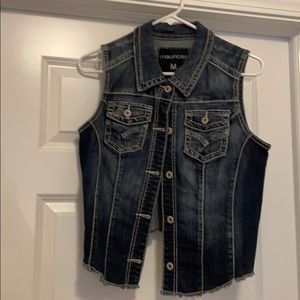 Jean vest- cropped back